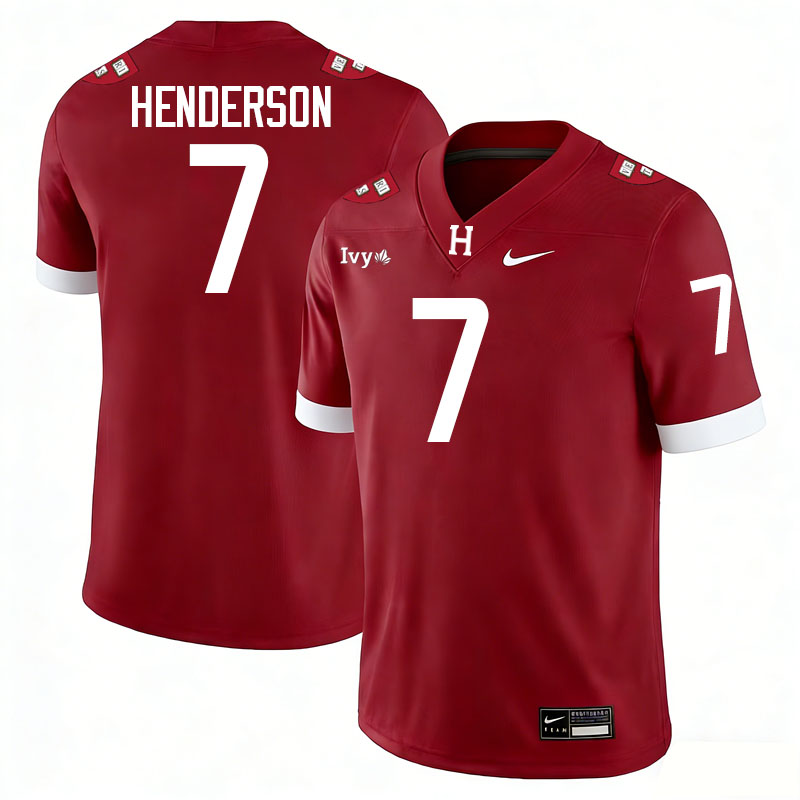 Harvard Crimson #7 Damien Henderson College Football Jerseys,Uniforms Stitched-Crimson